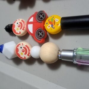Clown circus, butterfly, pink, gnome, bees, Bead pens